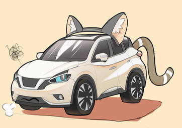 ambiguous_feral ambiguous_gender blue_eyes car embarrassed feral machine solo vehicle wavy_mouth eibvdy dire_car dire_machine dire_vehicle domestic_cat felid feline felis living_car living_machine living_vehicle mammal hi_res