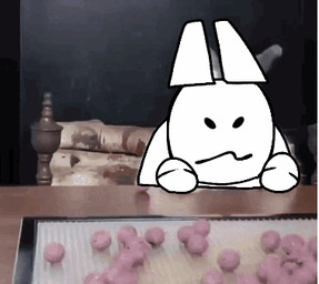 ambiguous_gender chair falling feral food fur furniture humor solo table white_body white_fur unknown_artist roblox gubby_(roblox) gubby_(species) lagomorph leporid mammal rabbit animated loop low_res meme rotoscoping short_playtime