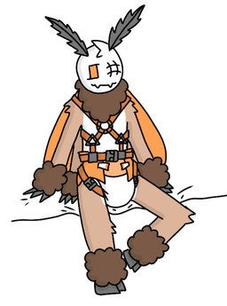 1_eye 4_arms ankle_tuft antennae_(anatomy) anthro arm_tuft arms_down belt body_harness buckle clean_diaper clothed clothing diaper eye_scar facial_scar front_view fur hands_down harness harness_over_diaper head_tuft insect_wings knee_tuft leg_tuft male multi_arm multi_limb neck_tuft one_leg_up orange_diaper orange_eyes orange_harness raised_leg scar shoulder_tuft simple_background sitting solo tan_body tan_fur tuft wearing_diaper white_background white_body white_fur wings wrist_tuft carverthemoth carver_(carverthemoth) arthropod insect lepidopteran moth 2025 colored digital_drawing_(artwork) digital_media_(artwork) full-length_portrait portrait redraw shaded