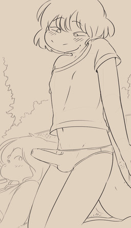 anthro balls bulge clothing duo erection female foreskin genitals gynomorph gynomorph_focus hair humanoid_genitalia humanoid_penis intersex intersex_focus moving_foreskin outside panties penis retracting_foreskin rubbing shirt tenting thrusting topwear underwear conditional_dnp funkybun rose_(funkybun) sophie_(funkybun) amphibian salamander 2d_animation animated frame_by_frame hi_res monochrome sketch trans_(lore) trans_woman_(lore)