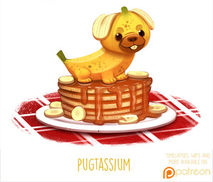 ambiguous_gender banana beady_eyes black_eyes blep food fruit humor pancake plant plate pun simple_background solo syrup tablecloth tongue tongue_out visual_pun white_background piper_thibodeau canid canine canis domestic_dog food_creature mammal molosser pug small_molosser toy_dog digital_media_(artwork) digital_painting_(artwork) painting_(artwork)