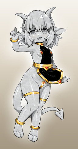 4_fingers anklet anthro bangs bottomless bottomless_anthro bottomless_female bovid_horn bracelet breasts caprine_horn choker claws clothed clothed_anthro clothed_female clothing cloven_hooves eyebrow_through_hair eyebrows eyelashes female female_anthro finger_claws fingers front_view goat_horn gold_(metal) gold_anklet gold_bracelet gold_choker gold_jewelry gold_necklace grey_body grey_eyes grey_hair grey_sclera grey_skin hair hooves horizontal_pupils horn inanimate_transformation iris jewelry kemono knock-kneed loli looking_at_viewer medium_hair monster_girl_(genre) necklace open_mouth petrification pose pupils raised_arm sculpture side_boob simple_background skimpy small_breasts spade_tail standing statue tabard tabard_only tail text transformation translucent translucent_hair young young_anthro young_female zhaoer_mmd animate_inanimate bovid caprine gargoyle goat hybrid living_statue mammal 2024 absurd_res full-length_portrait hi_res pinup portrait translation_request