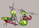 arthropod_abdomen arthropod_abdomen_genitalia bodily_fluids feral genitals male multi_leg multi_limb penis_bigger_than_torso solo sweat text unusual_anatomy unusual_genitalia hhbrother manny_(hhbrother) arthropod insect mantis sketch