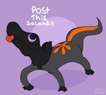 blep dancing feral purple_background silly simple_background text tongue tongue_out wiggle conditional_dnp pocketpaws get_stickbugged_lol nintendo pokemon post_this_x generation_7_pokemon pokemon_(species) salandit 2d_animation animated frame_by_frame meme short_playtime