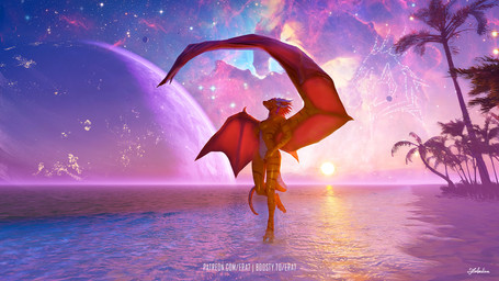 amazing_background anthro areola beach big_breasts big_wings biped breasts claws clothing constellation countershade_scales countershade_tail countershade_torso countershading detailed_background digitigrade female front_view genitals long_tail markings navel nebula nipples non-mammal_breasts non-mammal_navel nude orange_body orange_scales outside palm_tree plant red_areola red_nipples red_vulva red_wings scales scenery scenery_porn seaside solo star striped_body striped_markings striped_scales stripes sunset tail text tree ventral_scales vulva white_body white_countershading white_scales wide_hips wing_claws wings era-7 european_mythology mythology dragon mythological_creature mythological_scalie scalie western_dragon 16:9 2022 3d_(artwork) artist_name detailed digital_media_(artwork) hi_res mixed_media signature url widescreen