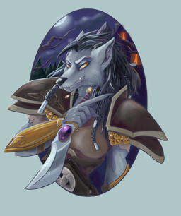 anthro armor building claws clothed clothing cloud dagger female fur hair holding_object holding_weapon long_hair looking_at_viewer melee_weapon moon night plant sky smile solo teeth tree weapon lazarusart_(artist) blizzard_entertainment warcraft canid mammal werecanid werecreature worgen absurd_res digital_media_(artwork) hi_res