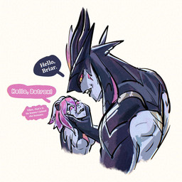 bodily_fluids crying dialogue duo female holding_face male tears drawain league_of_legends riot_games tencent aatrox_(lol) briar_(lol) humanoid 1:1 hi_res