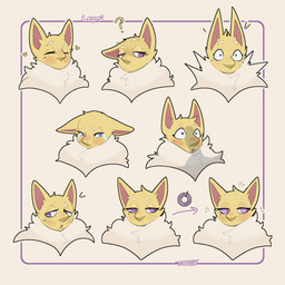 anthro bodily_fluids eyebrows eyelashes eyes_closed female female_anthro fur heart_symbol mole_under_eye mouthless neck_tuft open_mouth purple_eyes question_mark raised_eyebrow solo tears tuft white_sclera wide_eyed yellow_body yellow_fur trapagon_(artist) nintendo pokemon lepsi_(trapagon) generation_1_pokemon hypno_(pokemon) pokemon_(species) 1:1 2025 digital_drawing_(artwork) digital_media_(artwork) expression_sheet hi_res model_sheet