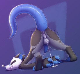 after_anal after_sex anthro anus ass_up backsack balls blue_penis blush bodily_fluids breath butt cum cum_drip cum_dripping_from_penis cum_from_ass cum_in_ass cum_inside dripping genital_fluids genitals looking_back male penis perineum presenting presenting_hindquarters raised_tail shaking_legs solo tail tapering_penis anojaa conditional_dnp pavel_(thekoboldking) american_opossum mammal marsupial absurd_res hi_res