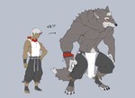 anthro clothed clothing humanoid_pointy_ears male muscular muscular_anthro muscular_humanoid muscular_male pointy_ears transformation captainjohkid mythology canid canine canis humanoid mammal mythological_canine mythological_creature werecanid werecanine werecreature werewolf wolf hi_res