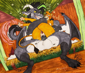 abs anal anal_fluids anal_penetration anal_stretching anthro anthro_on_anthro anthro_penetrated anthro_penetrating anthro_penetrating_anthro anthro_pred anus areola arm_support balls bed bedroom bedroom_sex big_balls big_butt big_muscles big_penis biped blush blushing_profusely bodily_fluids bottom_heavy breasts bubble_butt butt cheek_tuft claw_marks claws drooling drooling_tongue duo eyelashes eyes_closed facial_tuft fangs female female_penetrated fur fur_tuft furniture furniture_lamp genitals heart_symbol hearts_around_head hug huge_balls huge_muscles huge_penis hugging_another hugging_from_behind hugging_legs larger_anthro male male/female male_penetrating male_penetrating_female motion_lines muscular night nipple_outline nude nude_anthro nude_female nude_male on_bed on_lap pear-shaped_figure penetration penile penile_penetration penis penis_in_ass pose purple_nose raised_tail rear_view saliva saliva_string sex sitting_on_lap size_difference sound_effects straw_bed tail tail_aside tail_tuft teeth text torch_light tuft wide_hips bikerboyart el_arca mythology kairel shade_nocturne dragon felid lion mammal mythological_creature mythological_scalie pantherine scalie english_text hi_res