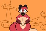 animated anthro areola big_breasts bouncing_breasts breasts canid canine collar collar_only curvy_figure female fox genitals grace_(floa) huge_breasts mammal nipples nude pussy short_playtime solo standing superiorfox thick_thighs voluptuous wide_hips