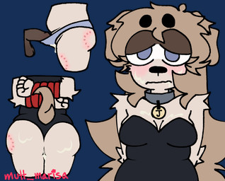 anthro bdsm big_butt bite_mark bite_mark_on_butt bite_mark_on_thigh blush bodily_fluids bondage bound breasts butt circle_eyebrows clothing collar collar_tag cum cum_drip cum_from_vagina cum_in_clothing cum_in_panties cum_in_underwear cum_in_vagina cum_inside cum_on_body cum_on_breasts cum_on_butt cum_on_face dripping eyebrows female floppy_ears genital_fluids hair long_hair male male/female panties playboy_costume playboy_suit restraints rope rope_bondage slightly_chubby solo tail thick_thighs underwear mutt_marisa jazper_(mutt_marisa) olive_(mutt_marisa) canid canine mammal alpha_channel hi_res