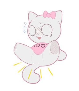 accessory ambiguous_anthro ambiguous_gender anthro biped blush blush_lines bottomless bottomless_ambiguous bottomless_anthro bow_ribbon chibi clothed clothed_ambiguous clothed_anthro clothing emanata empty empty_eyes featureless_crotch featureless_feet featureless_hands feet front_view heart_symbol leaning leaning_backward monotone_body on_ground open_:3 open_mouth open_smile pink_clothing pink_mouth pink_ribbon pink_shirt pink_topwear shirt simple_background simple_eyes smile solo spread_legs spreading tail text text_on_clothing text_on_shirt text_on_topwear topwear white_background white_ears white_tail 4chan_anon unknown_artist 4chan moot domestic_cat felid feline felis mammal 2025 digital_media_(artwork) flat_colors full-length_portrait portrait female_(lore)