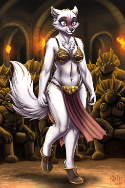 5_fingers anthro biped bottomwear breasts chest_tuft claws clothed clothed_anthro clothed_female clothing cosplay costume crossover_cosplay digitigrade eyebrows eyelashes facial_markings feet female female_anthro finger_claws fingers footwear front_view fur grey_markings group head_markings humanoid_hands iris loincloth male markings mouth_closed navel on_one_leg pupils shoes skimpy slave_leia_costume standing tail tuft white_body white_fur heresy_(artist) star_wars teenage_mutant_ninja_turtles alopex arctic_fox canid canine ceratopsian ceratopsid chasmosaurine dinosaur fox mammal marginocephalian ornithischian prehistoric_species reptile scalie triceraton triceratops true_fox 2025 2:3 crossover full-length_portrait hi_res portrait