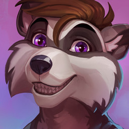 ambiguous_gender anthro black_nose brown_body brown_fur brown_hair clothed clothed_anthro clothing countershade_face countershading facial_markings fur gradient_background hair head_markings looking_at_viewer male markings mask_(marking) open_mouth open_smile pose purple_eyes short_hair simple_background smile solo teeth_showing three-quarter_view diddydoo mammal procyonid raccoon 1:1 digital_media_(artwork) digital_painting_(artwork) headshot_portrait icon painting_(artwork) portrait shaded simple_shading