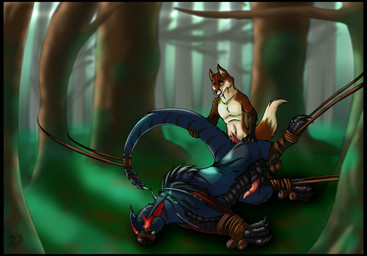 anthro balls bdsm beak bestiality bondage bound captured duo erection feral forced fur gag genitals hair imminent_rape imminent_sex male male/male membrane_(anatomy) membranous_wings nude penis restraints rope rope_bondage tail wings jesslyra capcom european_mythology monster_hunter mythology canid canine dragon flying_wyvern fox mammal mythological_creature mythological_scalie nargacuga scalie western_dragon wyvern 2021 digital_media_(artwork)