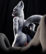 ahegao anal anal_penetration anthro anus biped blue_eyes butt duo erection fur genitals grey_body heart_symbol looking_pleasured male male/male male_penetrated male_penetrating male_penetrating_male nude open_mouth penetration penis raised_tail sex simple_background tail tail_hold tongue tongue_out white_body maxnoward mr_shy blender_eevee domestic_cat felid feline felis mammal 2024 3d_(artwork) animated blender_(artwork) digital_media_(artwork) hi_res high_framerate no_sound short_playtime webm