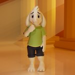 anthro barefoot clothed clothing feet looking_at_viewer male solo young young_anthro tribaldragon undertale undertale_(series) asriel_dreemurr boss_monster_(undertale) bovid caprine goat mammal 1:1 3d_(artwork) digital_media_(artwork) hi_res