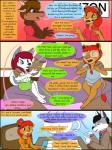 3:4 age_regression anthro bed canid canine canis child clothed clothing collaboration comic detailed_background dialogue diaper digital_media_(artwork) domestic_dog english_text female fur furniture green_eyes group hair hi_res husky kammypup kammypup_(artist) kangaroo macropod male mammal marsupial nordic_sled_dog pajamas red_hair runt_(artist) simple_background sitting smile speech_bubble spitz teeth text toddler young young_anthro