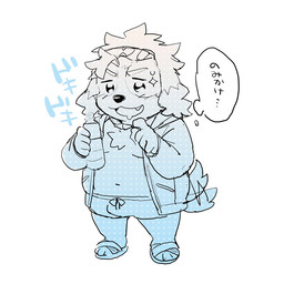 anthro bottle bottomwear chibi clothing container eyewear footwear jacket male navel sandals shirtless shoes shorts slightly_chubby solo sunglasses tail tail_motion tailwag topwear water_bottle konbu lifewonders live_a_hero hisaki_(live_a_hero) canid canine canis domestic_dog mammal 1:1
