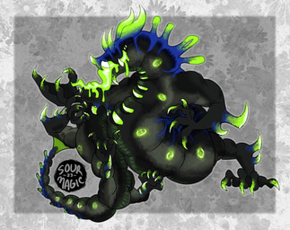 ambiguous_gender claws eyeless feral horn multi_arm multi_leg multi_limb prehensile_tongue slime solo spikes sticky tongue tongue_out sourmagic european_mythology mythology dragon monster mythological_creature mythological_scalie scalie worm wyrm_(dragon) male_(lore)