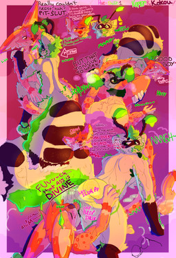 anal antennae_(anatomy) anthro anus armpit_fetish armpit_lick armpit_play armpit_sniffing armpit_tuft big_butt bodily_fluids border breath bubble_butt butt butt_grab duo eyewear first_person_view fluffy fluffy_tail genital_fluids glasses glasses_askew goo_tail green_anus green_goo green_hair green_paws green_tongue grey_body hair hand_on_butt head_between_thighs insect_tail leg_grab licking long_tail male male/male markings moan musk musky_balls on_lap on_top_of_another onomatopoeia oral panting paws pink_body pink_hair pink_paws precum red_background rimming ring_(marking) sex simple_background sniffing sound_effects sweat sweaty_body sweaty_butt tail tail_wrapped_around_body text thigh_grab tongue tongue_out tongue_wrap tongue_wrapped_around_penis vein kepler_coolatta kokou kepler_coolatta_(character) kokou_(character) alien canid canine domestic_cat domestic_ferret felid feline felis fennec_fox fox humanoid mammal mustelid musteline true_fox true_musteline unknown_species weasel absurd_res english_text hi_res