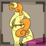 1:1 2013 anthro anthrofied carrot_top_(mlp) digital_media_(artwork) earth_pony equid equine female friendship_is_magic fur geeflakes green_eyes hair hasbro horse inside mammal my_little_pony orange_hair pony solo yellow_body yellow_fur