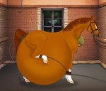 anal_inflation anus belly belly_expansion belly_inflation big_belly black_nose brick_wall bridle brown_body brown_eyes brown_mane brown_tail butt enema equine_anus expansion facial_markings female feral head_markings hooves hose hose_in_butt hose_inflation huge_belly hyper hyper_belly inflation inside liquid_inflation long_tail mane markings one_leg_up quadruped raised_leg raised_tail solo tack tail wall_(structure) water_inflation window alexvalyutin equid equine horse mammal 2022 digital_drawing_(artwork) digital_media_(artwork) hi_res signature