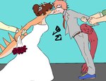 5_fingers accessory anthro anthro_on_anthro black_tie_(suit) bouquet bride_and_groom brown_hair clothing dress eyes_closed facial_horn feathered_tail feathers female fingers flower flower_bouquet flower_in_hair group hair hair_accessory head_spikes holding_arm horn interspecies kissing long_tail male male/female multicolored_body multicolored_scales nose_horn orange_body orange_hair orange_scales pink_body pink_scales plant scales short_hair spiked_tail spikes spikes_(anatomy) suit tail tan_body tan_scales two_tone_body two_tone_scales wedding_dress jacket_ignites cavemanon_studios goodbye_volcano_high snoot_game anon_(snoot_game) reed_(gvh) rosa_(gvh) stella_(gvh_beta) aquilops ceratopsian dinosaur dromaeosaurid feathered_dinosaur feathered_scalie human mammal ornithischian prehistoric_species reptile scalie stegosaurian stegosaurus theropod thyreophoran velociraptor 2025 digital_drawing_(artwork) digital_media_(artwork) watermark