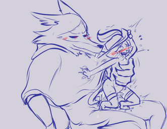 abdominal_bulge ahegao anal anal_penetration animal_genitalia animal_penis anthro balls big_dom_small_sub blush bodily_fluids boots bottomless cheek_tuft claws cloak clothed clothing crouching crying cum cum_drip cum_in_ass cum_inside cum_overflow dominant dominant_male dripping drooling duo ears_back ejaculation emanata eye_roll facial_markings facial_tuft feline_genitalia feline_penis footwear from_behind_position fuzzy genital_fluids genitals grey_background hand_on_chest hand_on_hat hat head_markings headgear headwear heart_symbol holding_another holding_partner larger_male looking_at_another looking_at_partner looking_pleasured looking_up male male/male markings mask_(marking) narrowed_eyes on_bottom on_lap on_top open_mouth open_smile overwhelmed partially_clothed penetration penis pivoted_ears poncho precum precum_drip raised_arm reaching_back red_eyes reverse_cowgirl_position saliva sex shaking shoes simple_background sitting size_difference smaller_male smaller_penetrated smile submissive submissive_male tail tears tears_of_pleasure tongue tongue_out tremble_spikes trembling tuft whiskers alessandro_(artist) dreamworks puss_in_boots_(franchise) death_(puss_in_boots) puss_in_boots_(dreamworks) canid canine canis domestic_cat felid feline felis mammal wolf monochrome