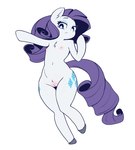 anthro blue_eyes breasts cutie_mark female feral fur genitals hair horn nipples nude purple_hair pussy simple_background small_breasts solo tail donnydoggo friendship_is_magic hasbro my_little_pony mythology rarity_(mlp) equid equine horse mammal mythological_creature mythological_equine pony unicorn digital_media_(artwork) hi_res