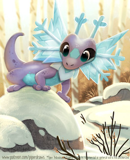 ambiguous_gender black_body black_scales blue_body blue_eyes blue_scales feral frill_(anatomy) humor neck_frill outside plant pun purple_body purple_scales rock scales shrub snow snowflake solo sprawling_gait text tree visual_pun piper_thibodeau agamid frilled_lizard lizard reptile scalie 2021 digital_media_(artwork) digital_painting_(artwork) painting_(artwork) url