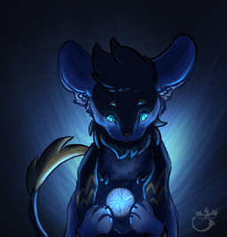 ambiguous_gender black_body black_fur blue_background blue_body blue_eyes blue_fur claws feral finger_claws fur glowing glowing_eyes gradient_background head_tuft inner_ear_fluff jewelry necklace simple_background solo tail tail_tuft tuft whisker_spots yellow_body yellow_fur vensart nintendo pokemon pokemon_mystery_dungeon spike_chunsoft malachi_(wooled) felid feline generation_4_pokemon mammal pokemon_(species) shinx hi_res shaded watermark male_(lore)