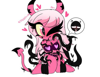 ahegao black_tentacles blush bodily_fluids bra breasts cleavage clothed clothing duo female hair heart_(marking) heart_catchlight heart_symbol horn horn_markings lingerie long_hair looking_pleasured male male/female markings moan not_furry one_eye_closed panties pink_body pink_eyes pink_hair pink_skin restrained restrained_arms restrained_by_tentacles restrained_legs simple_background star_(marking) sweat tail tentacle_around_tail tentacle_around_waist tentacle_between_breasts tentacle_between_legs tentacle_on_face tentacle_on_shoulder tentacle_rubbing tentacles tentacles_around_legs tongue tongue_out underwear underwear_only white_background yellow_sclera xthegoodonex hellaverse helluva_boss marvel venom_(marvel) verosika_mayday alien demon horned_humanoid humanoid succubus symbiote tailed_humanoid 2022