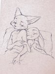 after_sex anthro bed duo eyes_closed female fur furniture male on_bed pillow smile under_covers dogear218 disney zootopia judy_hopps nick_wilde canid canine fox lagomorph leporid mammal rabbit red_fox true_fox 3:4 hi_res