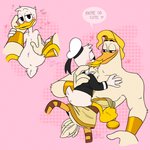 anthro anus blush body_hair chest_hair duo male male/male nude smile duckbutts disney ducktales ducktales_(2017) donald_duck storkules anatid anseriform avian bird duck 1:1 hi_res