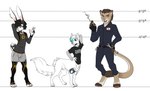 animal_genitalia anthro cigarette clothed clothing comparing fully_clothed genitals group male medical_instrument piercing scientific_instrument sheath tools wrench vloic alyx_mcconville_(character) linden_mcconville_(character) oliver_mcconville_(character) canid canid_taur canine canine_taur cougar felid feline fox fox_taur lagomorph mammal mammal_taur taur hi_res