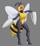 anthro bondage_suit bound breasts clothing collar drone dronification encasement female footwear high_heels hypnosis mind_control shoes solo badroy nintendo pokemon yuukari yuuki_shishome beedrill generation_1_pokemon pokemon_(species) absurd_res hi_res