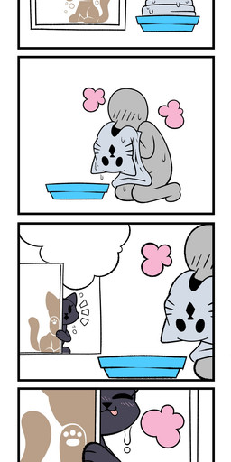 aroused bathing caught clothing duo female feral male male/female showering sniffing sniffing_clothes fatalafterdark ectokitty_(fatalafterdark) domestic_cat felid feline felis ghost human mammal spirit absurd_res comic hi_res