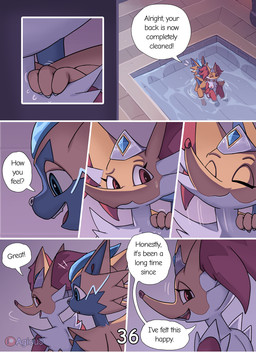 anthro bathing bathroom bodily_fluids breasts dialogue fangs feet female fur hand_on_breast headgear male medium_breasts nipples pink_nipples shaded_background teeth text wall_(structure) water white_body white_fur agious nintendo pokemon veyneria_(agious) canid canine delphox felid feline generation_6_pokemon generation_7_pokemon legendary_pokemon mammal pokemon_(species) zeraora 2026 comic digital_drawing_(artwork) digital_media_(artwork) english_text hi_res shaded