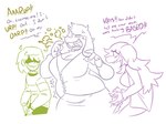 ambiguous_gender anthro bloated breasts burp_cloud burp_fetish burping cleavage clothed clothing dialogue embarrassed female group mature_female question_mark slightly_chubby text trio tenuousoddity deltarune undertale undertale_(series) kris_(deltarune) susie_(deltarune) toriel boss_monster_(undertale) bovid caprine dinosaur goat human mammal prehistoric_species reptile scalie 2022 english_text hi_res