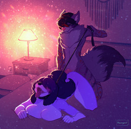 anthro anthro_on_anthro anthro_penetrated anthro_penetrating anthro_penetrating_anthro blush bodily_fluids breasts collar detailed_background drooling duo female female_penetrated from_behind_position fur genitals inside leash leash_pull leashed_collar male male/female male_penetrating male_penetrating_female night open_mouth penetration penis purple_body purple_eyes purple_fur saliva saliva_on_tongue saliva_string sex teeth_showing tongue tongue_out resinger17 alex_(poachy) bloot_(bloot) canid canine canis domestic_dog fox mammal absurd_res hi_res