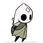 ambiguous_gender black_eyes black_legs cloak clothing running shield_on_back simple_background solo weapon weapon_on_back latiar hollow_knight team_cherry fan_character harrold_(latiar) arthropod 2020 animated digital_media_(artwork) low_res male_(lore)