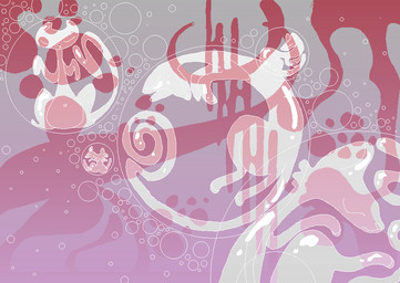 ambiguous_gender bubble eyes_closed feral group partially_submerged water white_body naircat domestic_cat felid feline felis mammal 2017 digital_media_(artwork) microsoft_paint_(artwork) monochrome pink_monochrome pink_theme