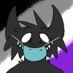 anthro asexual_pride_colors empty_eyes fur fur_tuft lgbt_pride male mask pride_colors solo teeth tuft white_eyes conditional_dnp wolftacos rosco_(shadowdog) shadowdog 1:1 hi_res