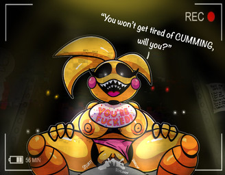 anthro areola beakless bib big_breasts black_sclera bodily_fluids breasts camera_view clothing clothing_aside cum cum_in_vagina cum_inside dialogue duo eyelashes feathers female female_anthro female_on_top first_person_view front_view genital_fluids genitals head_tuft light looking_at_viewer machine male male/female nipples on_top open_mouth open_smile orange_areola orange_nipples panties panties_aside penetration pink_clothing pink_panties pink_underwear rosy_cheeks sex sharp_teeth smile talking_to_viewer teeth text thick_thighs tuft underwear underwear_aside vaginal vaginal_penetration vulva white_eyes wide_hips yellow_body yellow_feathers megaexo five_nights_at_freddy's five_nights_at_freddy's_2 five_nights_at_frickbear's_(series) scottgames toy_chica_(fnaf) toy_chica_(frickbear's) animatronic avian bird chicken galliform phasianid robot colored digital_drawing_(artwork) digital_media_(artwork) hi_res lighting shaded