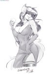 anthro big_breasts breasts ear_piercing female piercing solo viejillox elizabeth_fox canid canine fox mammal absurd_res digital_media_(artwork) hi_res shaded sketch