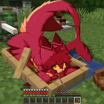 anthro blue_pupils boat bodily_fluids leash male orange_eyes pupils red_body solo tears vehicle watercraft yellow_sclera gaogomon microsoft minecraft minecraft_sheep_fucker mojang xbox_game_studios fish marine shark absurd_res hi_res male_(lore)