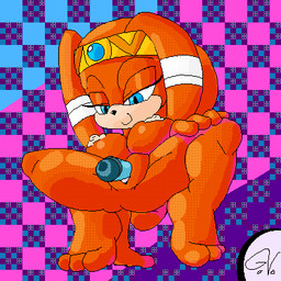 anthro areola blue_eyes circlet female genitals nipples nude orange_body penetration simple_background smile solo vaginal vaginal_penetration vulva galaxyviolet sega sonic_adventure sonic_the_hedgehog_(series) tikal_the_echidna echidna mammal monotreme 1:1 2017 aliasing digital_media_(artwork) low_res oekaki